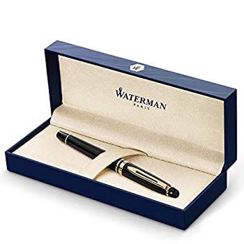 【中古】【インポート品・未当て嵌める】Waterman Expert Fountain Pen Fine Nib Black with Gold Trim (S0951640) by Waterman