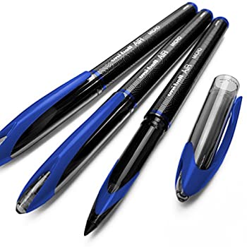 【中古】【輸入品・未使用】Uni-Ball AIR Micro - 0.5mm ファインローラーボール - 3個パック - ブルー - UBA-188-M