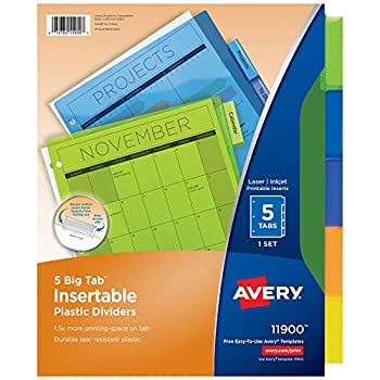 【中古】【インポート品・未当て嵌める】(24-pack 5 Tab) - Avery Big Tab Insertable Plastic Dividers 5 Multicolor Tabs Case Pack of 24 Sets (11900)