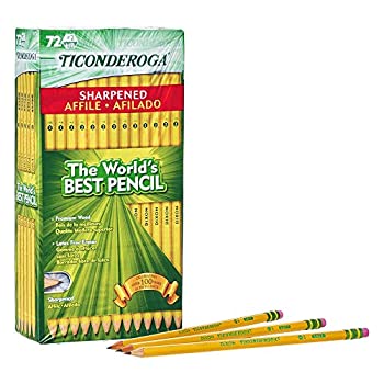 【中古】【輸入品・未使用】TICONDEROGA 鉛筆 木箱入り #2 HBソフト 消しゴムで削り済み イエロー 72本パック (13972)