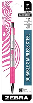【中古】【輸入品・未使用】Zebra F-301 ステンレススチール 格納式ボールペン 0.7mm BCA ピンクバレル ブラックインク (6)