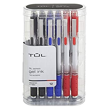 【中古】【39shop】【輸入品・未使用】TUL★格納式ゲルペン 中細 0.7mm シルバーバレル 詰め合わせビジネスインク 12本パック(新古品)|アトリエ絵利奈