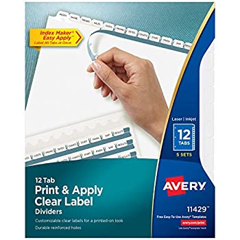 【中古】【39shop】【輸入品・未使用】Index★Maker Clear Label Dividers 12-Tab Letter White 5 Sets/Pack [並行輸入品]（新古品）｜アトリエ絵利奈