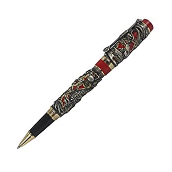 【中古】【39shop】【輸入品・未使用】Zoohot★Rollerball Pen Dragon/Loong & Phoenix Antique Silver and Red Screw Cap(新古品)|アトリエ絵利奈