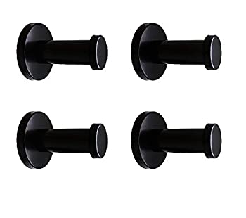 【中古】【輸入品・未使用】NELXULAS クラシックブラックステンレススチール シングルスーパーヘビーデューティー ウォールマウントフック バスタオルフック コートハンガー