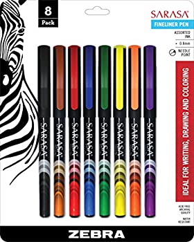 【中古】【輸入品・未使用】Zebra Sarasa Finelinerペン Needle Point 0.8?MM assorted 8-count