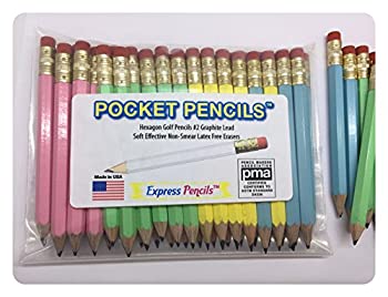 【中古】【輸入品・未使用】パステルAssortment withゴルフ鉛筆消しゴム???半分、教室、Pew、ショート、ミニ、スモール、Non Toxic???Hexagon、Sharpened、# 2鉛筆、カラー?