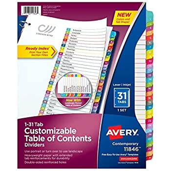 【中古】【インポート品・未当てはめる】Avery 1-31 タブディバイダー 輪っか整理保存用具 カスタマイズ能力のあるな見出し マルチ色合い ため桶 1書き割り 12容器に並べる (11846)