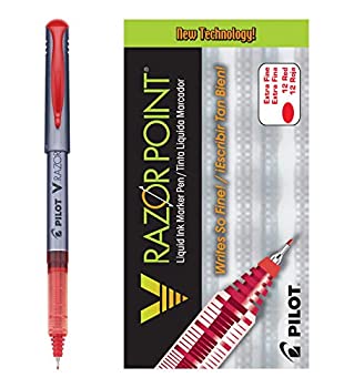 【中古】【輸入品・未使用】Pilot V Razor Point Liquid Ink Marker Pens Extra Fine Point Red Barrel Red Ink Dozen Box (11022) by N/A [並行輸入品]