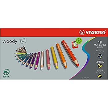 【中古】【39shop】【輸入品・未使用】STABILO★ウッディセット [woody] 18色セット 880-18（新古品）｜アトリエ絵利奈