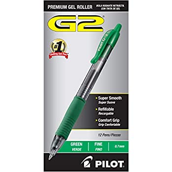 【中古】【輸入品・未使用】G2 Gel Roller Ball Pen Retractable Refillable Green Ink 0.7mm Fine Dozen (並行輸入品)