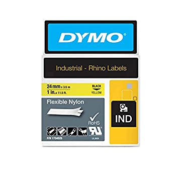 【中古】【インポート品・未当て嵌める】Dymo Rhino Original flexible Tape 24粍 Black on Yellow