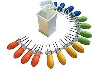 【中古】【インポート品・未当て嵌める】Butter Your Corn Set with Jumbo Corn Cob Holders (For 8) and Norpro Butter Spreader by Norpro