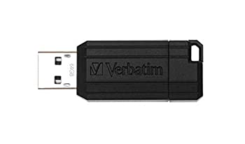 【中古】【輸入品・未使用】Verbatim 49065 64GB PinStripe USB 2.0 Flash Drive - Black