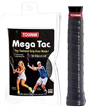 【中古】【輸入品・未使用】(10-Pack Black) - Tourna Mega Tac Tennis Racket Grip