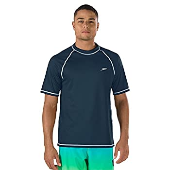 【中古】【輸入品・未使用】Speedo メンズ UV スイムシャツ 半袖 ゆったりフィット イージーTシャツ M ブルー