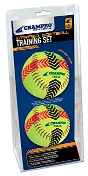 【中古】【輸入品・未使用】Champro Striped Training Softball Set (Optic Yellow 30cm )