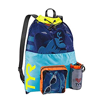 【中古】【インポート品・未当て嵌める】TYR Big Mesh Mummyバックパックメッシュバッグ???青碧/黄色、NO大きさby TYR