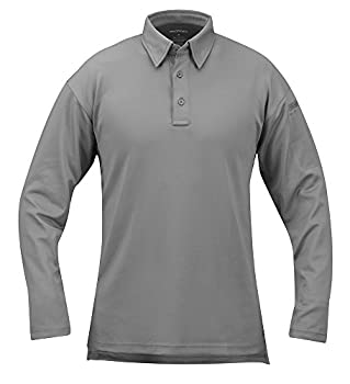 【中古】【輸入品・未使用】(Large Regular Grey) - Propper Men's I.C.E. Long Sleeve Performance Polo Shirt