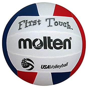 【中古】【輸入品・未使用】(10 & Under150ml Red/White/Blue) - Molten First Touch Volleyball