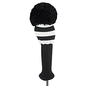 【中古】【39shop】【輸入品・未使用】Just4Golf★ゴルフクラブヘッドカバー ワイドストライプ ブラック&ホワイト(新古品)|アトリエ絵利奈