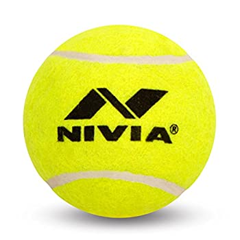 【中古】【インポート品・未当て嵌める】Nivia ヘビーテニスボール クリケットどんぶり鉢 (6個容器に並べる) 黄色