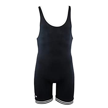 【中古】【インポート品・未当て嵌める】Matman Wrestling ユースボーイズ ダブル編み物 ナイロンシングレット Youth Medium 黒いこと