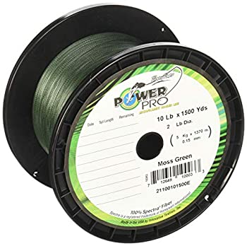 【中古】【インポート品・未当て嵌める】(Moss Green 1500 YD/4.5kg) - PowerPro Spectra Fibre Braided Fishing Line