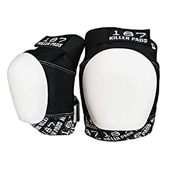 【中古】【輸入品・未使用】(Medium Black / White w/ White Cap) - 187 Killer Pads Safety Gear - Pro Knee Pads