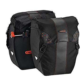 【中古】【輸入品・未使用】IberaイベラPakRak自転車用 全天候型2点セットパニエバッグ 着脱が容易なクリップ式 レインカバー付き 27,780円