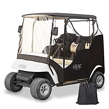 【中古】【輸入品・未使用】10L0L ゴルフカート 運転エンクロージャ 2人乗りのルーフ用 EZGo TXT対応 全天候型 ブラック