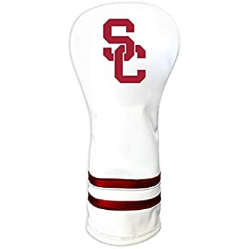 【中古】【輸入品・未使用】Team Golf NCAA USC トロイジャンズ ホワイト ビンテージ フェアウェイ ゴルフ クラブ ヘッドカバー フォームフィット デザイン レトロデザイン|アトリエ絵利奈