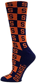 【中古】【インポート品・未当て嵌める】NCAA Syracuse Orange checkerboard御召しもの靴下