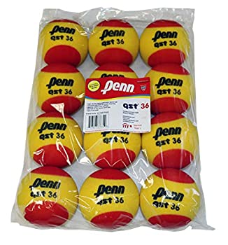 Penn QST 36 レッド スポンジテニスボール ボール12個 ポリバッグ