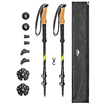 【中古】【39shop】【輸入品・未使用】Cascade★Mountain Tech Carbon Fiber Quick Lock Trekking Poles - Collapsible Walking or Hiking Stick 141［並行輸入］（新古品）｜アトリエ絵利奈