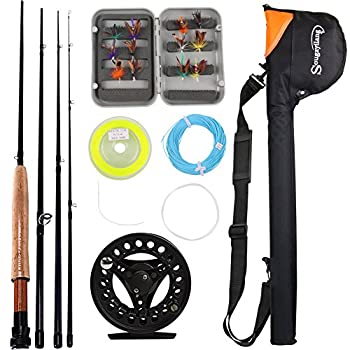 【中古】【輸入品・未使用】(Black Kits with Bag) - Sougayilang Saltwater Freshwater Fly Fishing Rod with Reel Combo Kit