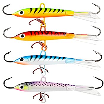 【中古】【39shop】【輸入品・未使用】Burning★Shark氷釣りルアーとシャープフック3冬Lifelike釣り餌Ice Jiggingルアーキットfor Bass Walleye ( 4個、4色)(新古品)|アトリエ絵利奈