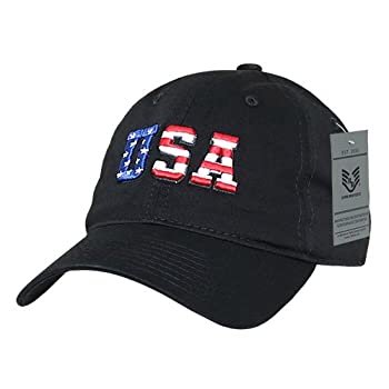 【中古】【輸入品・未使用】Rapiddominance A03-USA5-BLK リラックス グラフィックキャップ アメリカ国旗 文字 ブラック