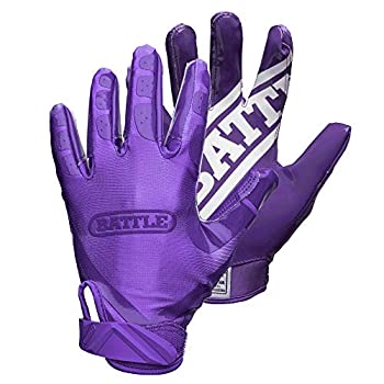 【中古】【インポート品・未当て嵌める】Battle運動競技科学の科目ソリッドカラーFootball Gloves???パープル???成年者用???2?x l