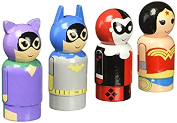 【中古】【インポート品・未当て嵌める】Bif Bang Pow 。HeroinesのDCピンメイトWooden Figure仕掛けるof 4行動図形