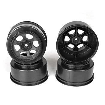【中古】【輸入品・未使用】DE Racing Trinidad SC Wheels-Assoc SC5M-SC10-ProSC/+3mm/ブラック/4ピース TS4AWB
