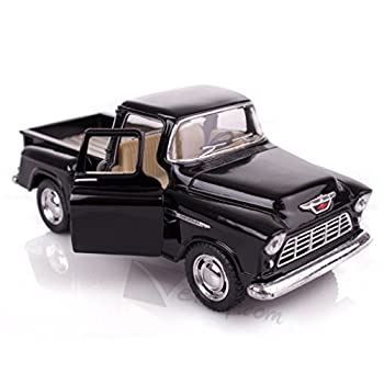 【中古】【輸入品・未使用】Black 1955 Chevy Stepside Pick-Up Die Cast Collectible Toy Truck by Kinsmart