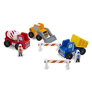 【中古】【インポート品・未当て嵌める】Melissa \u0026 Doug Construction Vehicle木製Play仕掛ける( 8個)