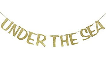【中古】【39shop】【輸入品・未使用】Under★the Sea バナー マーメイド 誕生日サイン ゴールド キラキラ光るデコレーション ベビーシャワー キッズ 誕生日 ニュートラルテーマ 装飾(新古品)|アトリエ絵利奈