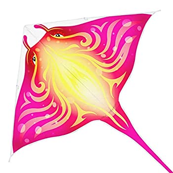 【中古】【輸入品・未使用】Mint's Colorful Life デビルフィッシュカイト 子供大人用 簡単に飛ばせるデルタカイト シングルライン L カイトハンドル付属 (ピンク)
