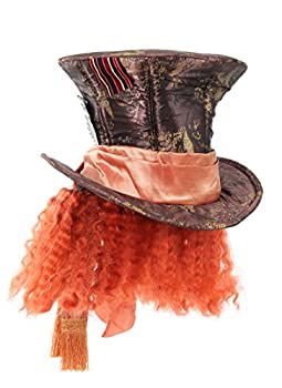 【中古】【輸入品・未使用】不思議の国のアリス マッドハッターウィッグ付き帽子 ブラウン 大人用画像