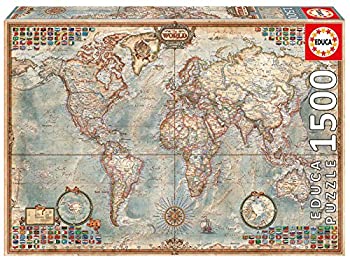 【中古】【39shop】【輸入品・未使用】Educa★Puzzle. Political Map of the World 1500 Teile（新古品）｜アトリエ絵利奈 13,532円