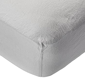 【中古】【インポート品・未当て嵌める】Silver Stone Washedベッドリネンボックスシーツ QUEEN (60 x 80 x 14) しろがね色 0451706