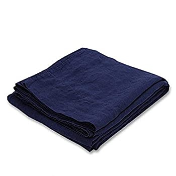 【中古】【輸入品・未使用】海軍ブルーStone Washedベッドリネンフラットシート 90\