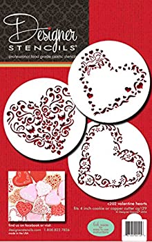 【中古】【39shop】【輸入品・未使用】Designer★Stencils C202 Swirl Valentine Heart Cookie Stencils Beige/Semi-Transparent by Designer Stencils(新古品)|アトリエ絵利奈
